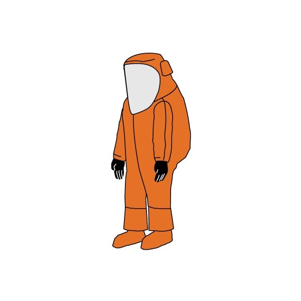 Zytron 500 Vapor Total Encapsulating Suit, Rear Entry Orange, L/XL